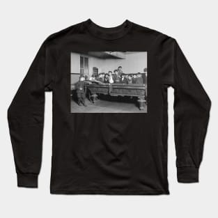 Boys Shooting Pool, 1909. Vintage Photo Long Sleeve T-Shirt